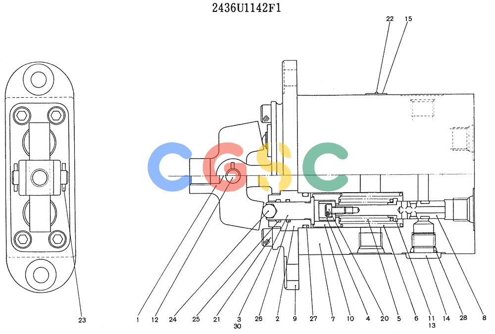 神钢零件查询(K905LC) - MARK II EXCAVATOR BTW YP1001 - YP1281 (1/87-12/03) (11-017) - VALVE ASSY, PILOT (P/N 2436U1142F1) Kobelco
