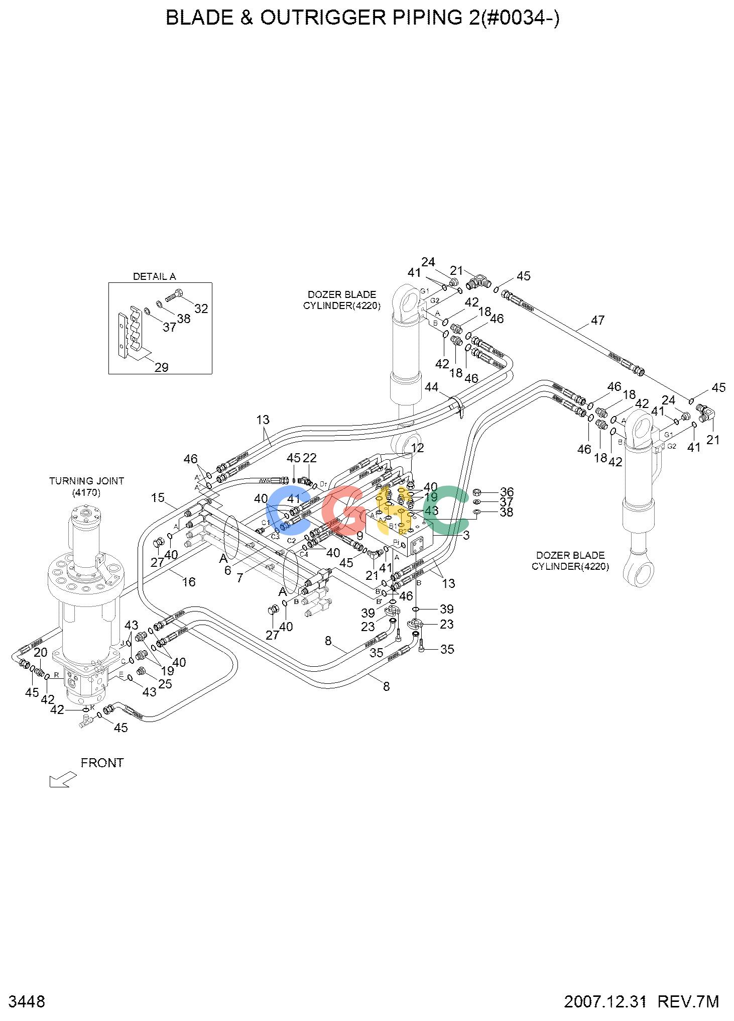 现代零件查询R200W-7A F/DOZER & R/DOZER PIPING 2(#0034-)EPC Hyundai 