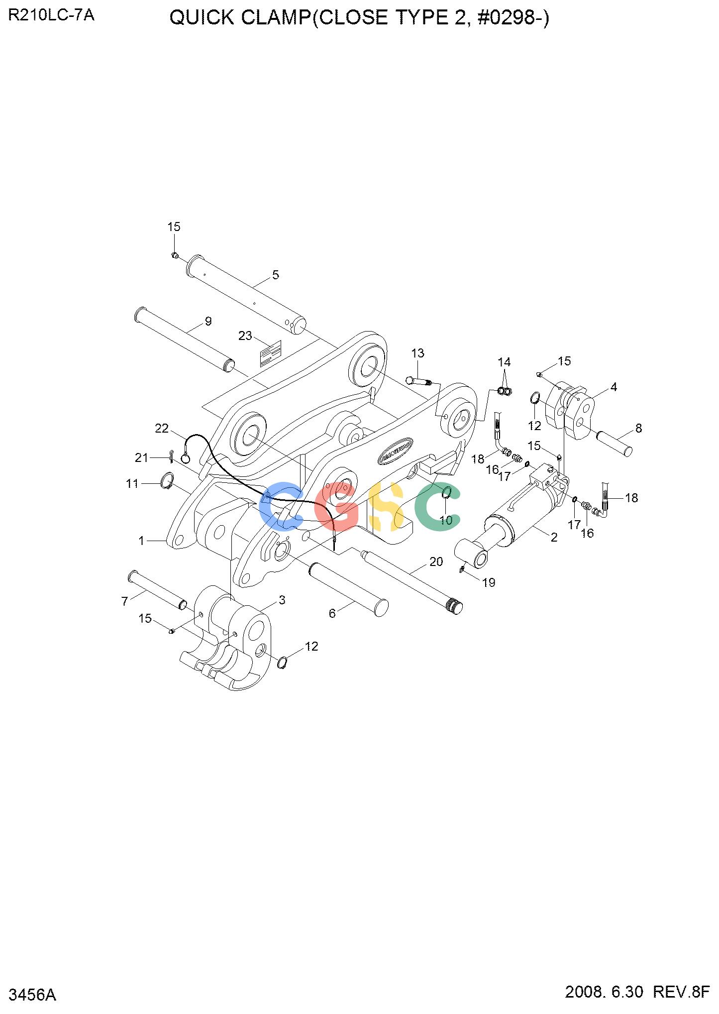 现代零件查询R210LC-7A QUICK CLAMP(CLOSE TYPE 2, #0298-)EPC Hyundai 
