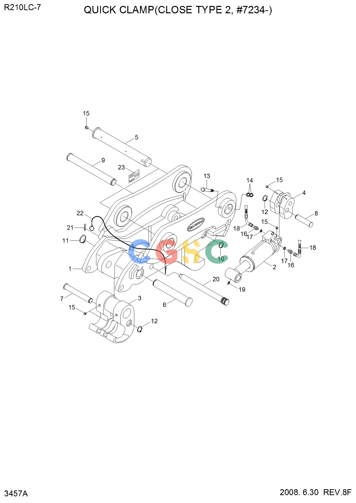 现代零件查询R210LC-7 QUICK CLAMP(CLOSE TYPE 2, #7234-)EPC Hyundai 