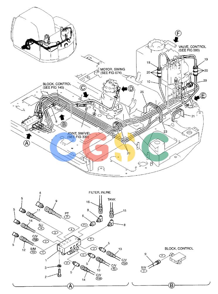 纽荷兰零件查询(EH80) - MIDI CRAWLER EXCAVATOR ASN LF04-02000 (N4TA18001 thru N4TA18010, ASN N5TA18011 -) (NA) (1/ (050) - CONTROL LINES, VALVE New Holland Constructuion