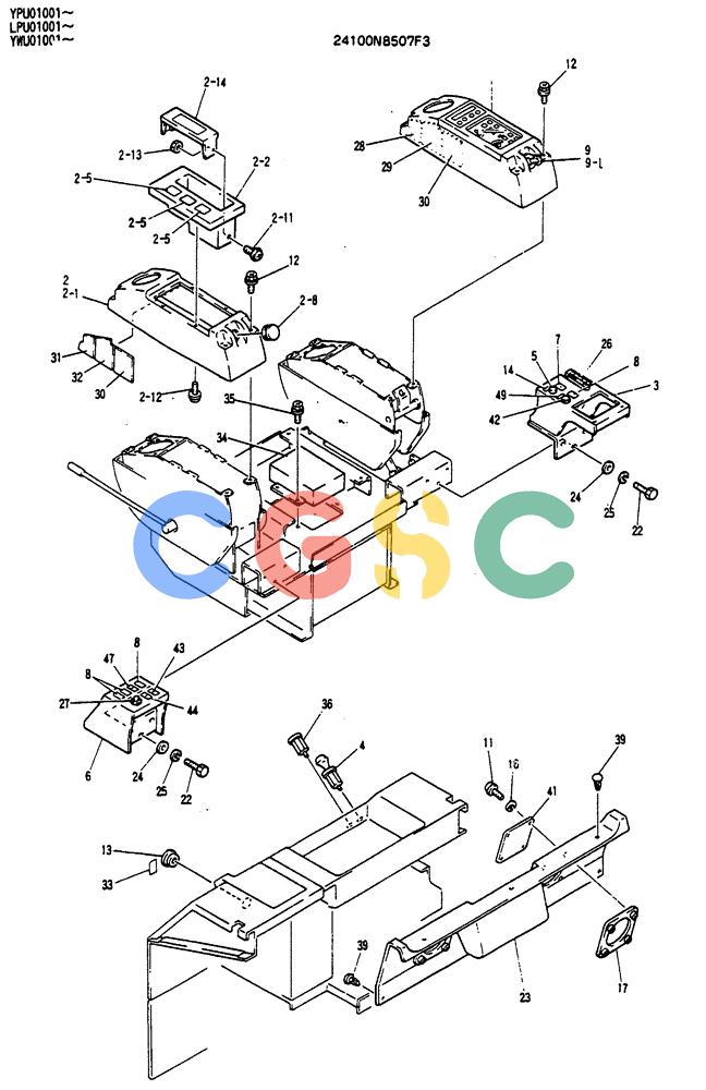 神钢零件查询(SK130LC) - EXCAVATOR BTW YPU1001 - YPU2000 (1/98-12/98) (05-010) - INSTRUMENT PANEL ASSY (24100J8507F3) Kobelco