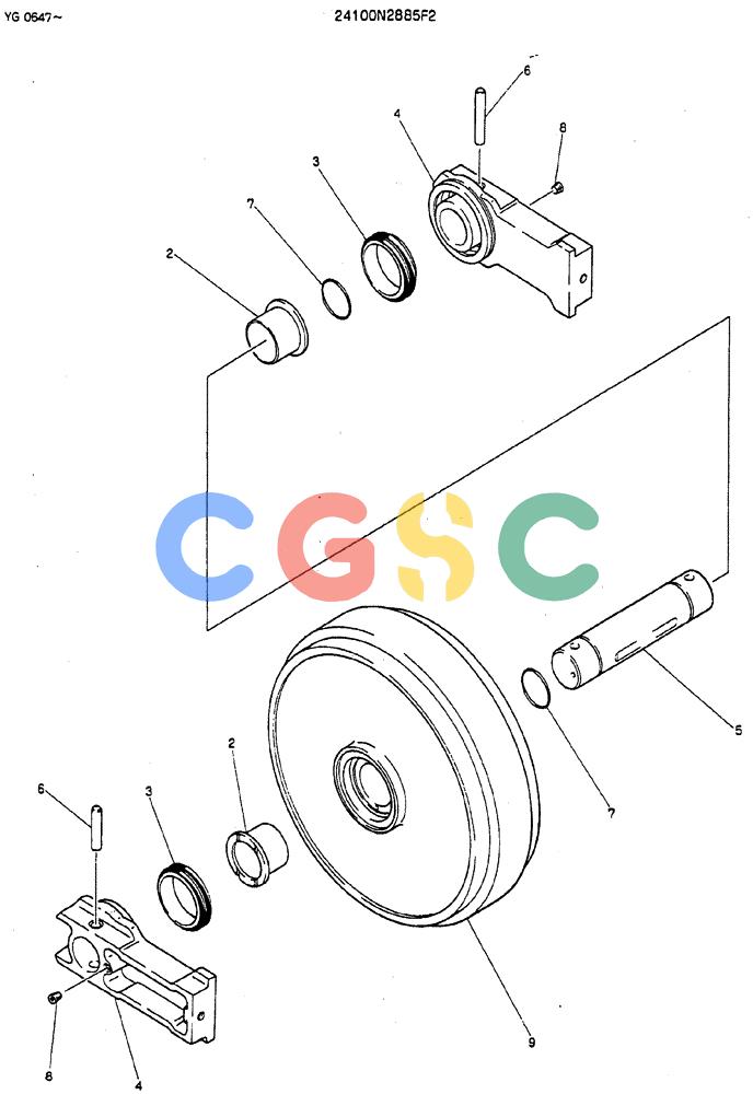 神钢零件查询(MD180LC) - EXCAVATOR ASN YG0647 (1/80-12/06) (06-002) - IDLER ASSY Kobelco