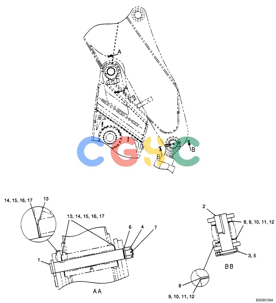 神钢零件查询(BOOM) - ATTACHMENT, (2-PIECE BOOM) SK135SR-1E, SK135SRLC-1E, SK135SRLC-1ES (11/01-12/10) (06-023[00]) - FRONT BOOM INSTALLATION, (2-PIECE BOOM), (YY02B00063F1) Kobelco