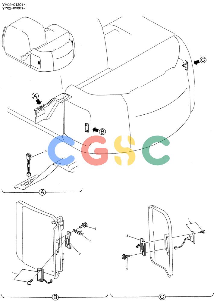 神钢零件查询(ED150-1E) - BLADE RUNNER EXCAVATOR/DOZER ASN YL05-00555 (11/03-12/04) (01-064) - LAMP INSTAL Kobelco