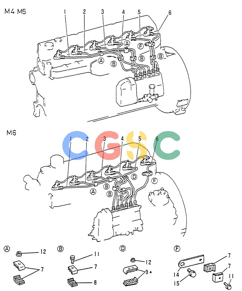 神钢零件查询(6D15) - MITSUBISHI DIESEL ENGINES - K907D & K907LC EXCAVATORS (1/86-12/06) (03-012[04]) - FUEL INJECTION PIPE Kobelco