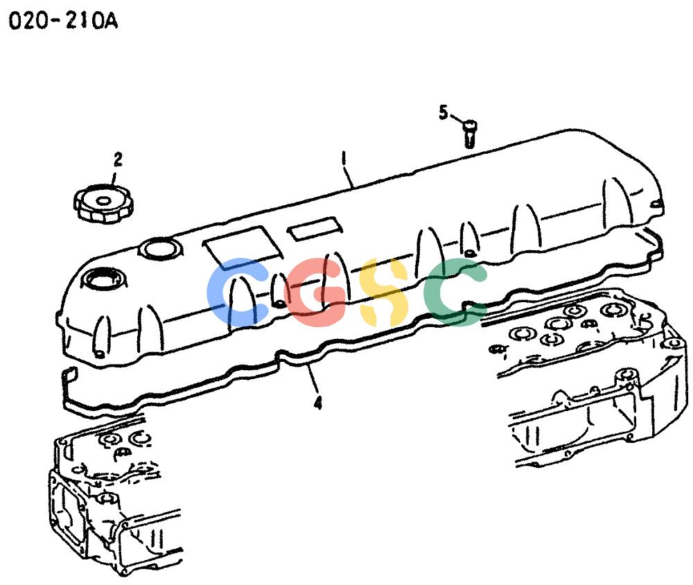 神钢零件查询(6D16-T) - MITSUBISHI DIESEL ENGINE - K909 II & K909LC II EXCAVATORS (1/87-12/06) (00-009) - ROCKER COVER Kobelco