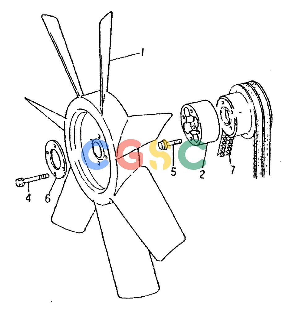 神钢零件查询(6D16-T) - MITSUBISHI DIESEL ENGINE - K909LC & MD240BLC (1/87-12/06) (02-006) - FAN & PULLEY Kobelco