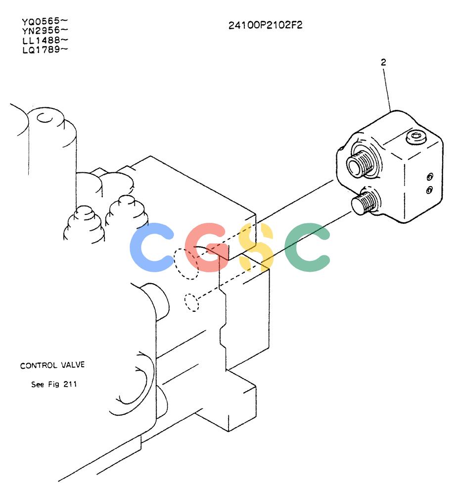神钢零件查询(K907LC) - MARK II EXCAVATOR ASN YQ0565 (GLOBAL) (1/87-12/03) (08-003) - INSTAL, VALVE (24100P2102F2) Kobelco