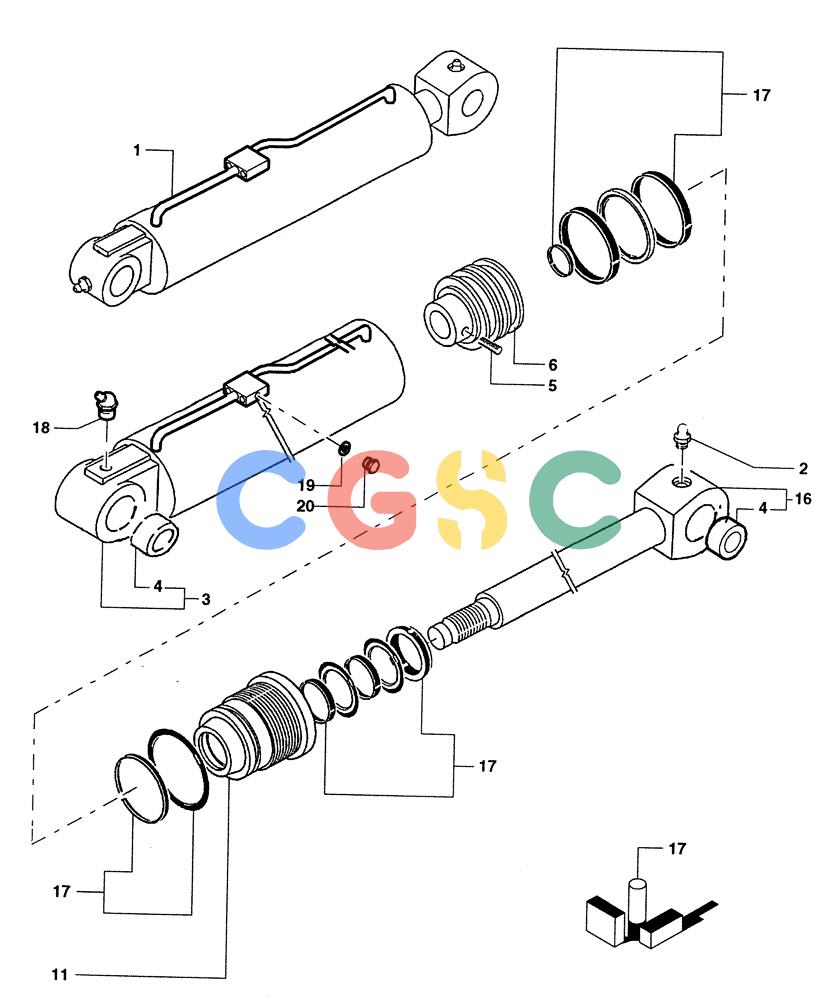 纽荷兰零件查询(DC100) - CRAWLER DOZER (N.A. VERSION) (4/00-) (3.443[01E]) - LIFT CYLINDERS DC100 New Holland Constructuion