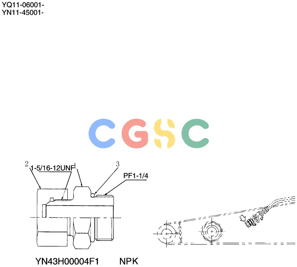 神钢零件查询(200-8) - EXCAVATOR S/N YN11-45001 - (1/06-12/09) (910-60-1) - CONNECTOR ASSY (NIBBLER & BREAKER) Kobelco