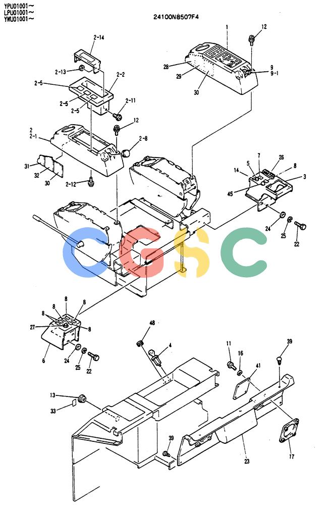 神钢零件查询(SK130LC) - EXCAVATOR BTW YPU1001 - YPU2000 (1/98-12/98) (05-011) - INSTRUMENT PANEL ASSY (24100J8507F4) Kobelco