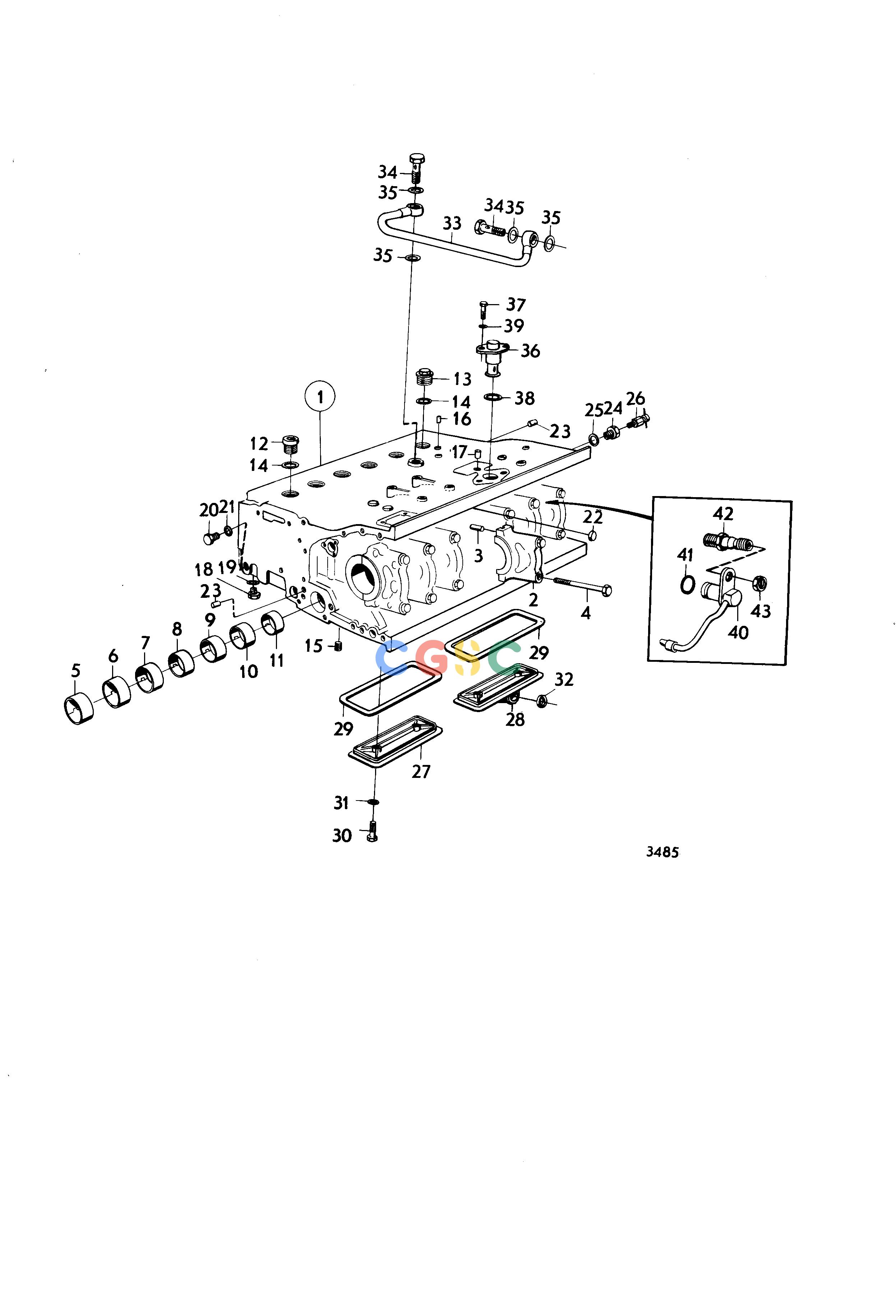沃尔沃零件查询MD70B; MD70BK; TMD70B; THAMD70B; TAMD70B; AQD70BL; AQD70BEngineCylinder BlockEPC Volvo Penta Parts catalog