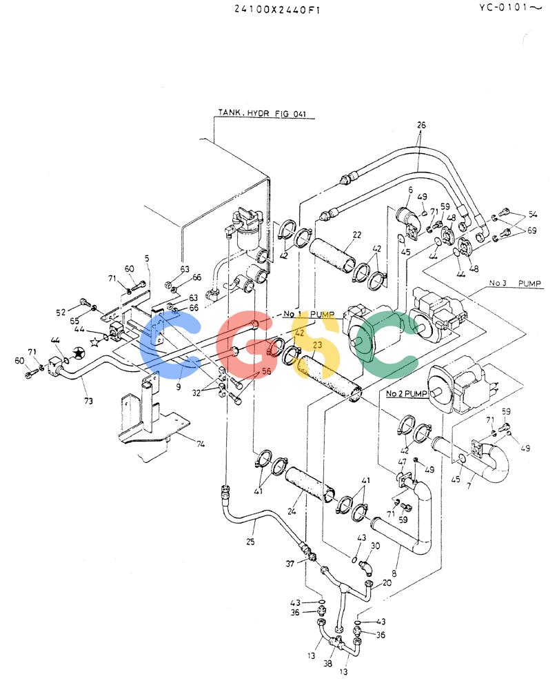 神钢零件查询(MD300LC) - EXCAVATOR BTW YC0101 - YC0300 (1/80-12/06) (04-003[02]) - HYDR LINES, UPP Kobelco