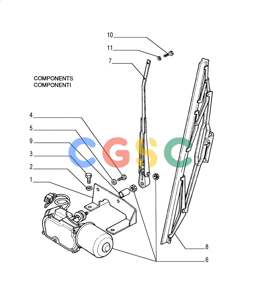 纽荷兰零件查询(FL175) - CRAWLER LOADER (N.A. VERSION) (6/92-) (5.652[14]) - ROPS CAB - REAR WINDSHIELD WIPER New Holland Constructuion