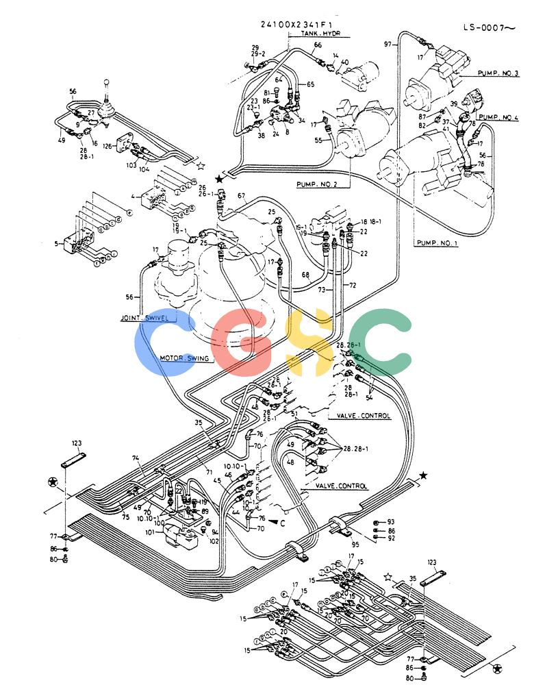 神钢零件查询(K916LC) - EXCAVATOR ASN YS0119 (1/87-12/03) (03-015[02]) - REMOTE CONTROL ASSY (LONG LEVEL TYPE) Kobelco