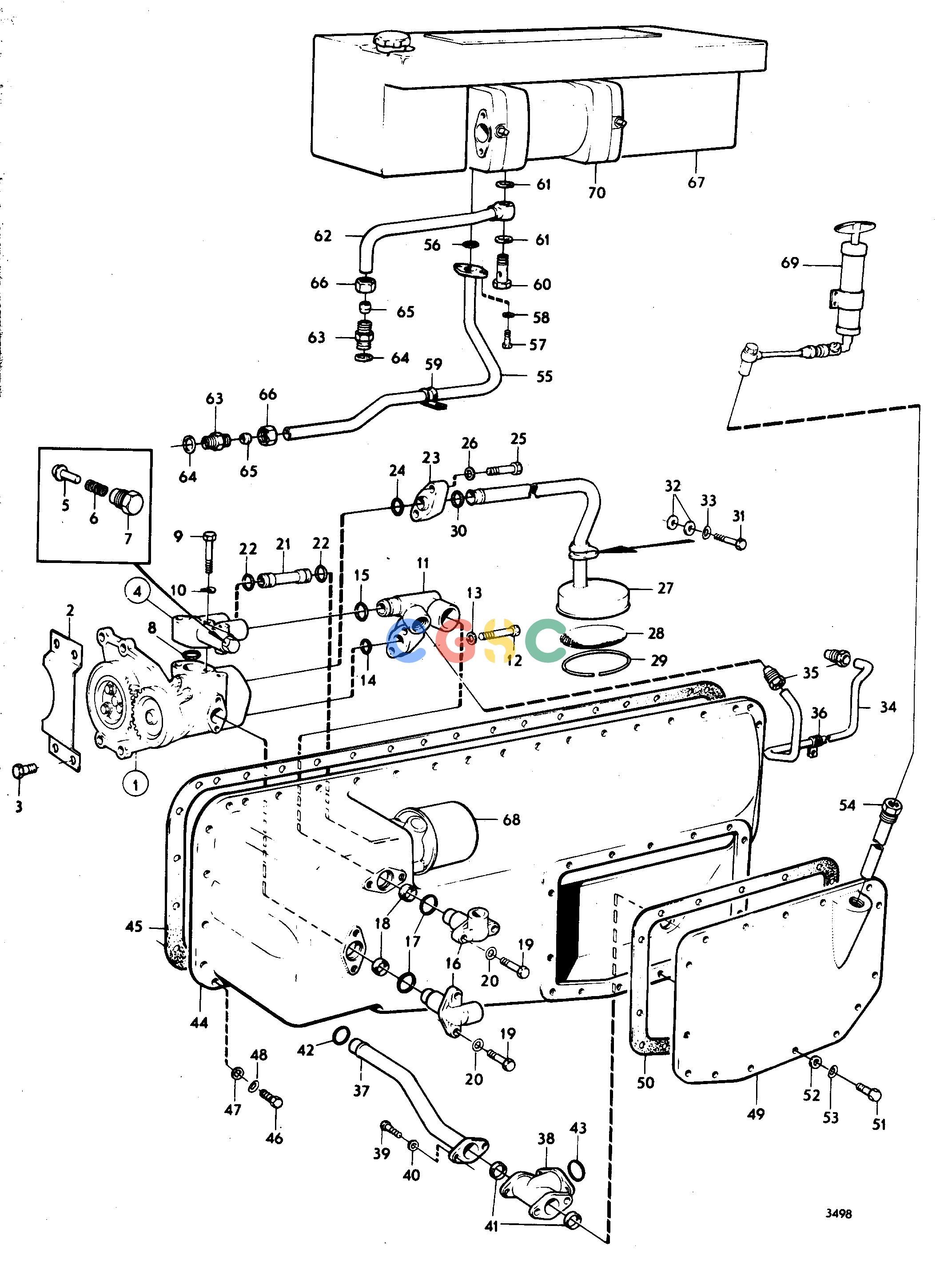 沃尔沃零件查询MD70B; MD70BK; TMD70B; THAMD70B; TAMD70B; AQD70BL; AQD70BEngineLubricating SystemEPC Volvo Penta Parts catalog