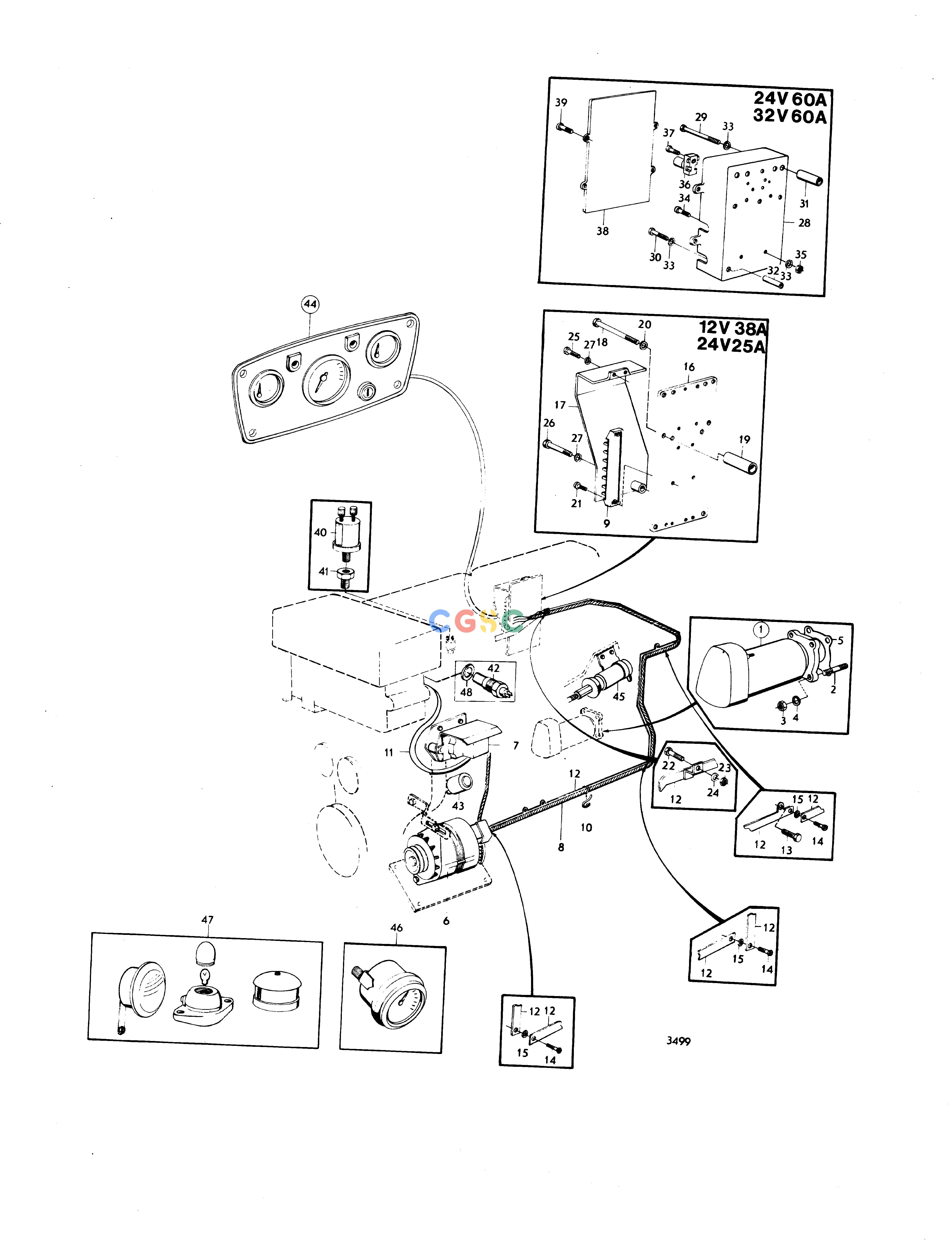 沃尔沃零件查询MD70B; MD70BK; TMD70B; THAMD70B; TAMD70B; AQD70BL; AQD70BElectrical SystemElectrical System and InstrumentEPC Volvo Penta Parts catalog