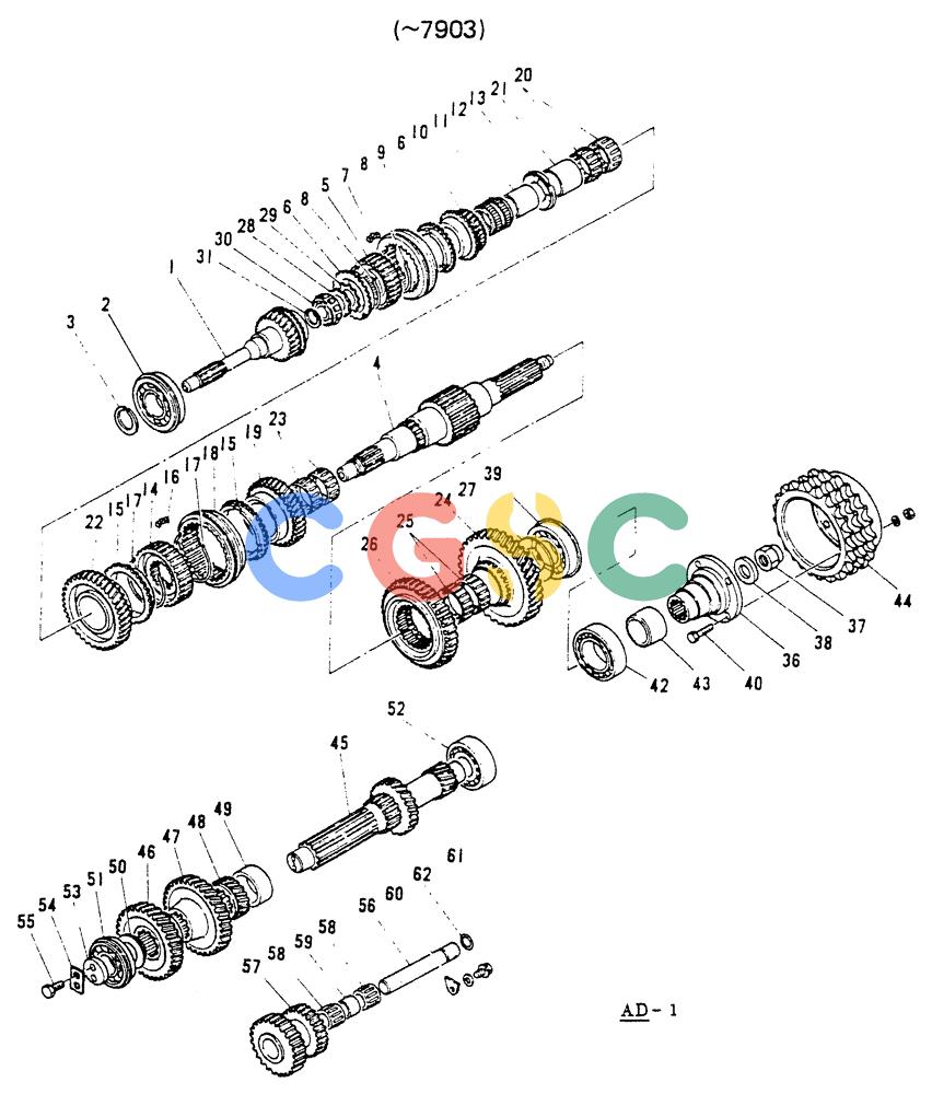 神钢零件查询(65R5P) - MITSUBISHI DIESEL ENGINE - LK300A WHEEL LOADER (1/06-12/06) (14-007) - TRANSMISSION GEAR & SHAFT (-7903) Kobelco