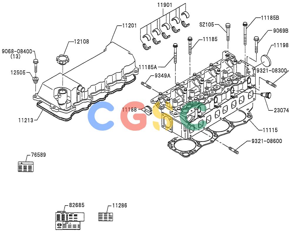 纽荷兰零件查询(E235BSRNLC) - CRAWLER EXCAVATOR ASN YU05-02001 (10-001[02]) - CYLINDER HEAD New Holland Constructuion