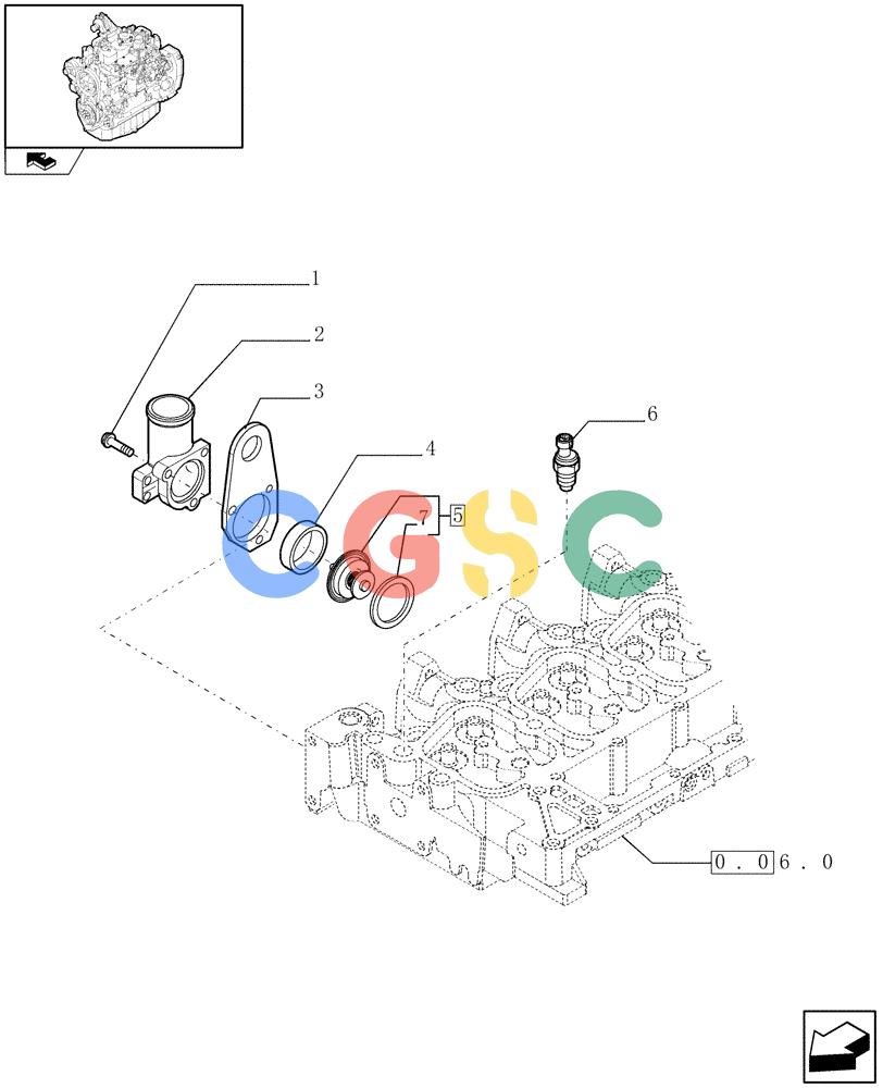 神钢零件查询(F4GE9484K J601) - ENGINE - 504103830-920019897 (1/13-) (0.32.6) - THERMOSTAT - ENGINE COOLING SYSTEM (504083230-504083237-504033593) Kobelco