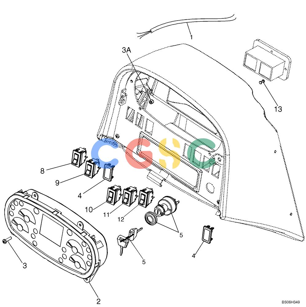 纽荷兰零件查询(D150B) - CRAWLER DOZER TIER 3 (HYDRO) (10/07-) (04-12) - HARNESS, FRONT CONSOLE AND SWITCHES - CANOPY, ROPS New Holland Constructuion