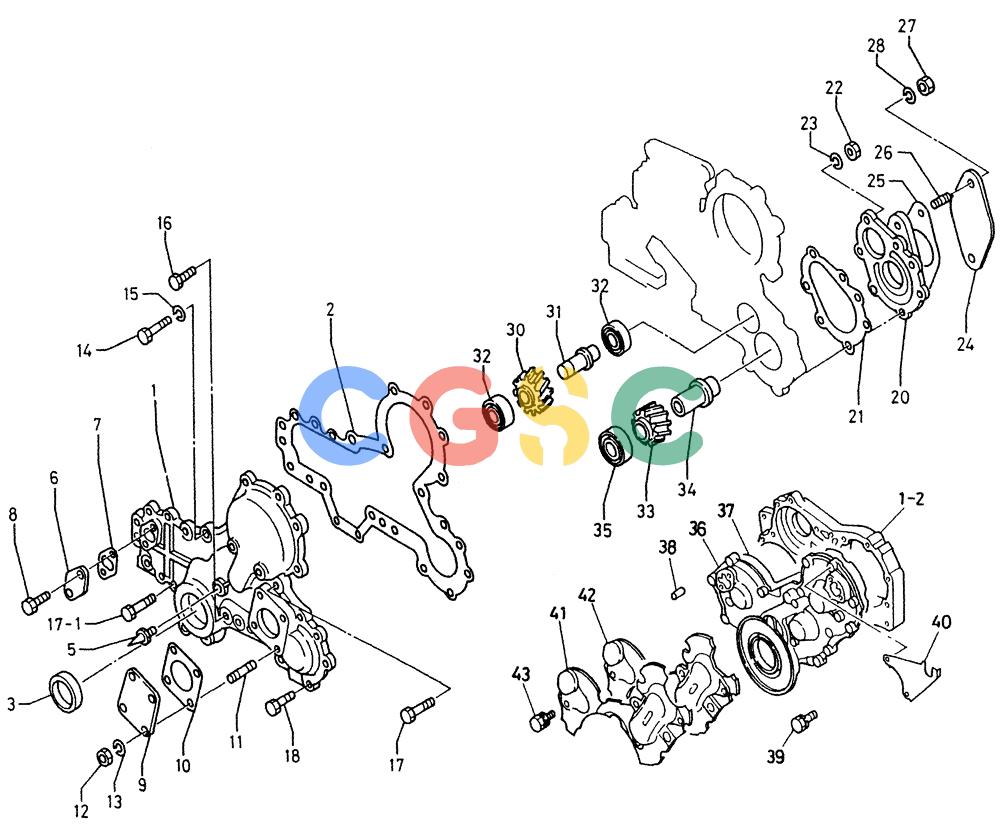 神钢零件查询(K903C) - EXCAVATOR ASN LE5701 (1/87-12/03) (01-003) - TIMING GEAR CASE & OTHER PARTS Kobelco