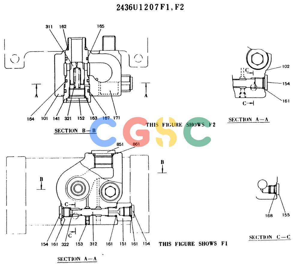 神钢零件查询(K909LC) - MARK II EXCAVATOR ASN LL1488 (1/87-12/03) (11-016) - VALVE ASSY Kobelco