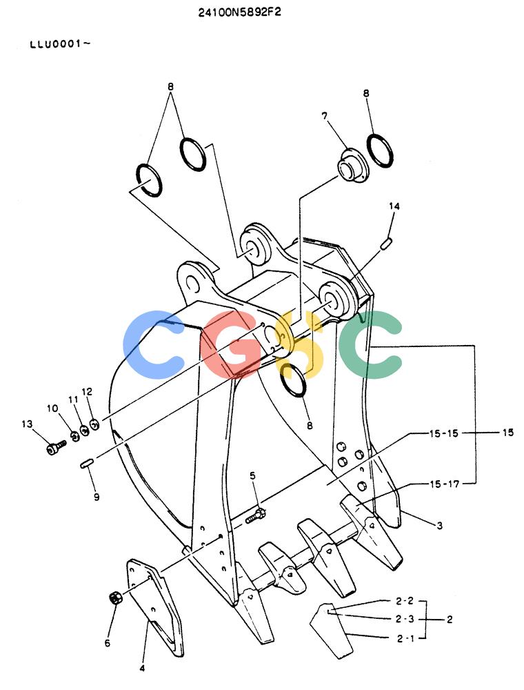神钢零件查询(K909LC) - MARK II EXCAVATOR ASN LLU-0001 (1/87-12/03) (09-006) - BUCKET ASSY, 0.7M Kobelco