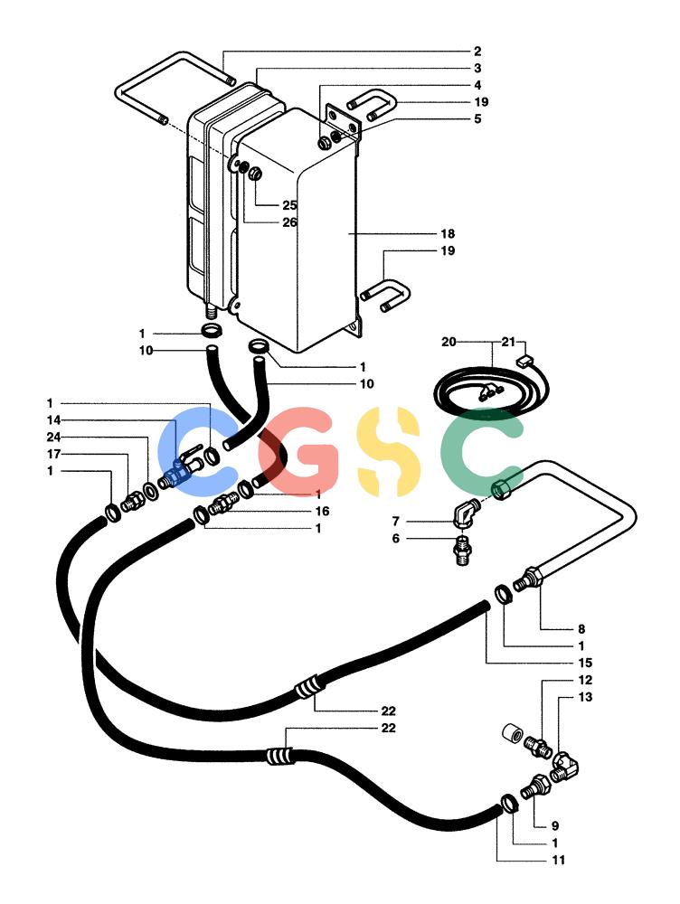 纽荷兰零件查询(DC100) - CRAWLER DOZER (N.A. VERSION) (4/00-) (9.651[01]) - CAB HEATER CIRCUIT WITH CANOPY DC70 - DC80 - DC100 New Holland Constructuion