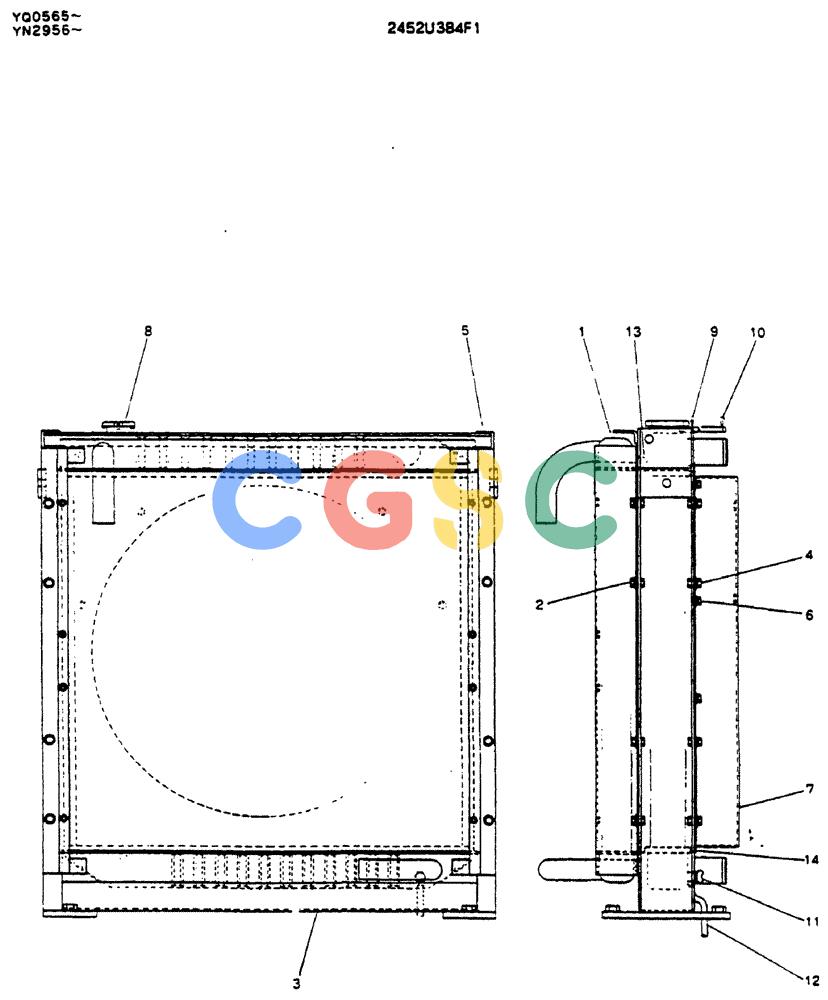 神钢零件查询(MD200BLC) - EXCAVATOR ASN YQ0565 (1/80-12/06) (05-005) - RADIATOR ASSY Kobelco