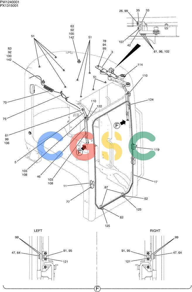 纽荷兰零件查询(E35SR) - COMPACT CRAWLER EXCAVATOR ASN PX13-15001 (N6TN61732) (NA) (1/06-) (05-012[04]) - CAB ASSY (COOLER) New Holland Constructuion