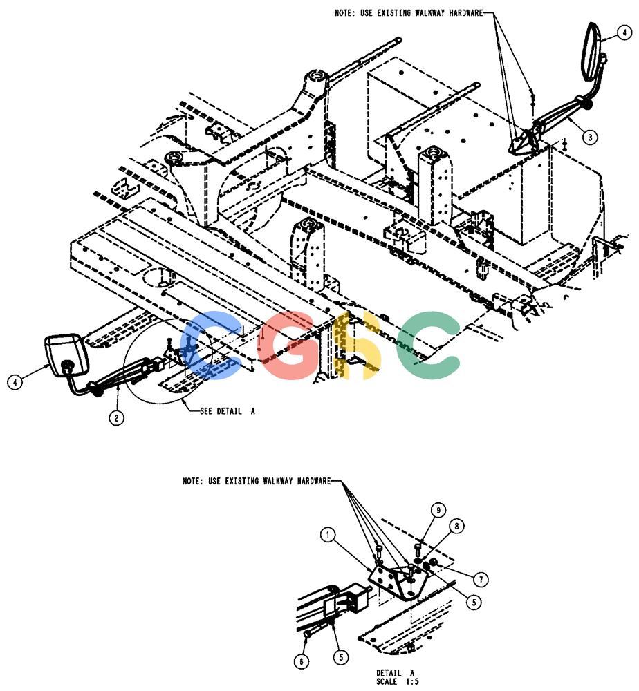 凯斯零件查询(FLX3510) - FLOATER (8/04-8/06) (10-016) - MIRROR GROUP, LOW MOUNT Case Agriculture