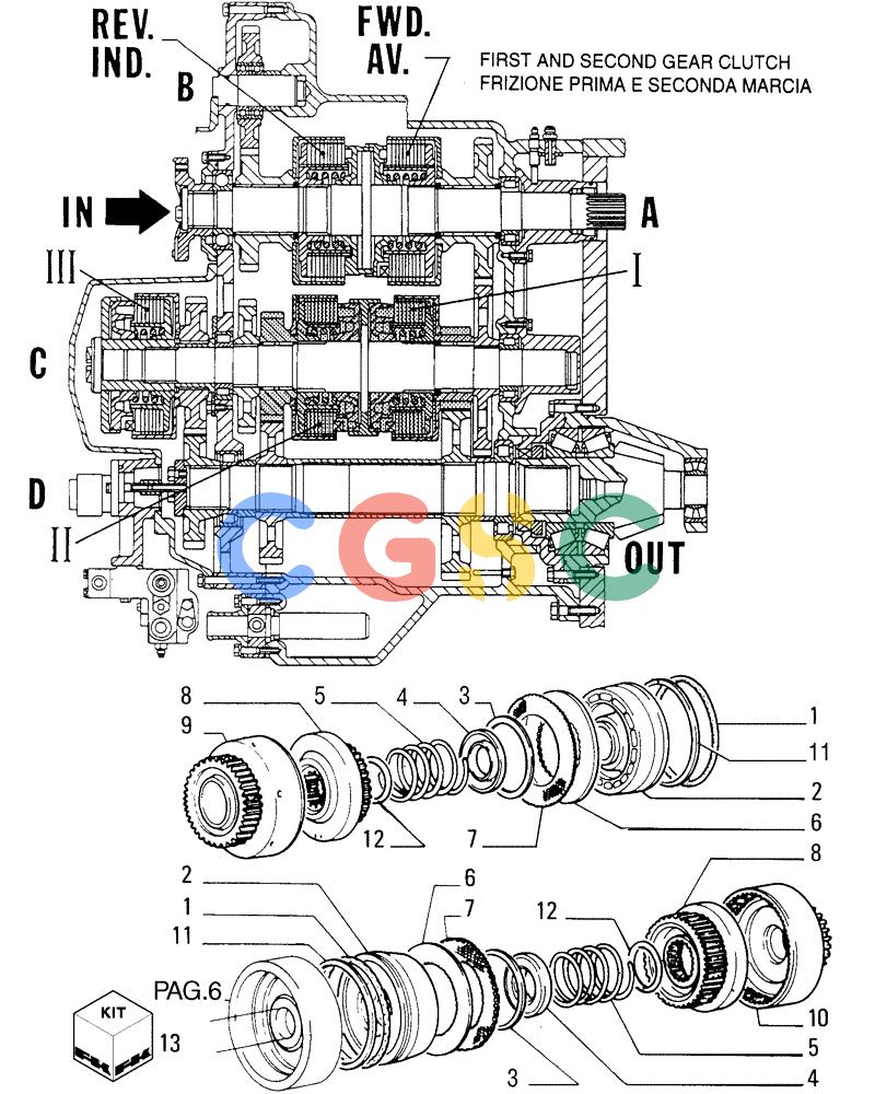 纽荷兰零件查询(FD255) - CRAWLER DOZER (N.A. VERSION) (7/95-) (1.211[09]) - TRANSMISSION - COMPONENTS New Holland Constructuion