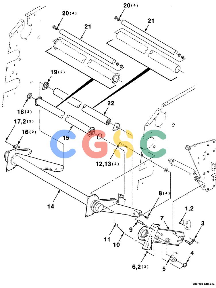 凯斯零件查询(RS561) - CASE IH ROUND BALER (1/99-12/00) (06-014) - BALE TENSIONING ROLLER ASSEMBLY (S.N. CFH0156399 AND LATER) Case Agriculture