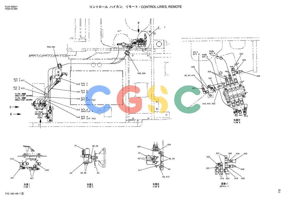 神钢零件查询(ED150-1E) - BLADE RUNNER EXCAVATOR/DOZER ASN YL05-00555 (11/03-12/04) (01-014[01]) - CONTROL LINES, REMOTE Kobelco