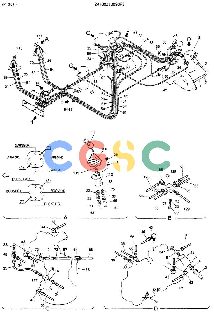 神钢零件查询(MD140BLC) - EXCAVATOR BTW YP1001 - YP1281 (1/80-12/06) (03-002[01]) - REMOTE-CONTROL ASSY Kobelco