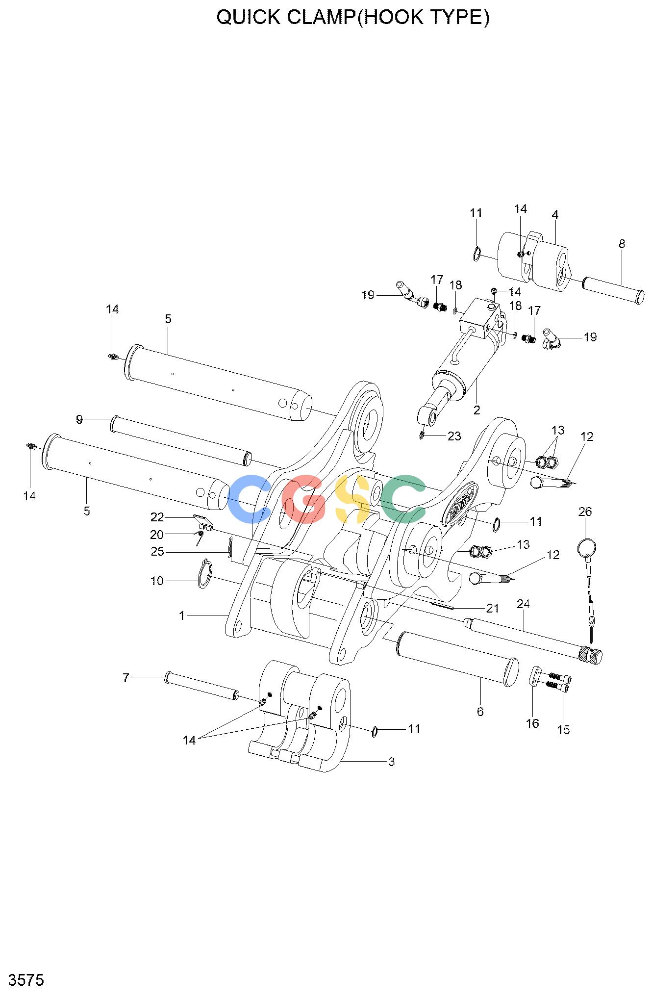 现代零件查询R170W-7 QUICK CLAMP ASSY(#0092-)EPC Hyundai 