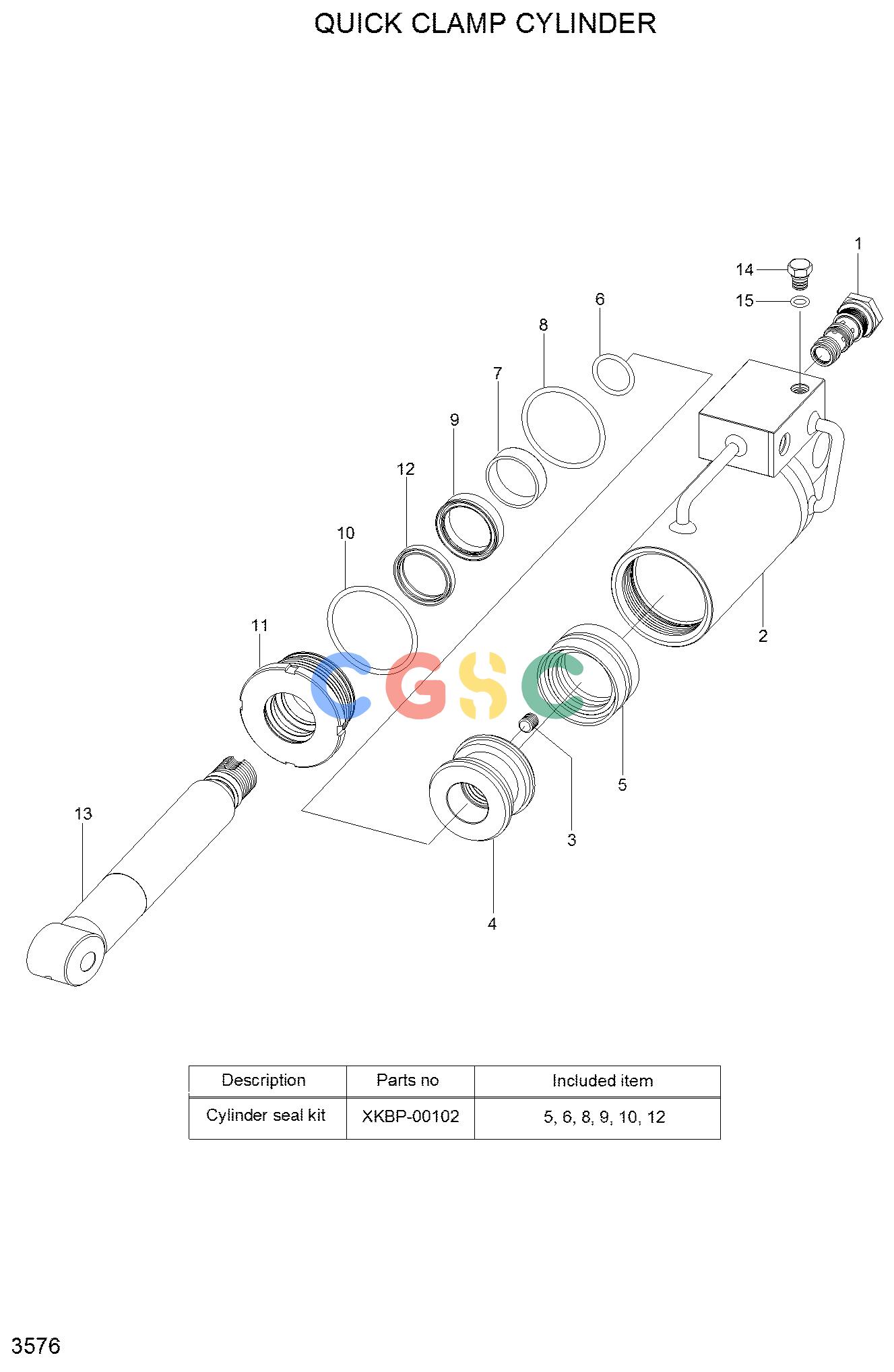 现代零件查询R170W-7 QUICK CLAMP CYLINDER(#0092-)EPC Hyundai 