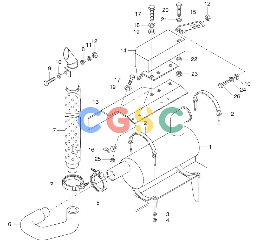 纽荷兰零件查询(AD300) - ARTICULATED DUMP TRUCK (1/01-) (0.077/3[02A]) - EXHAUST MANIFOLD - 300 HP ENGINE VERSION New Holland Constructuion