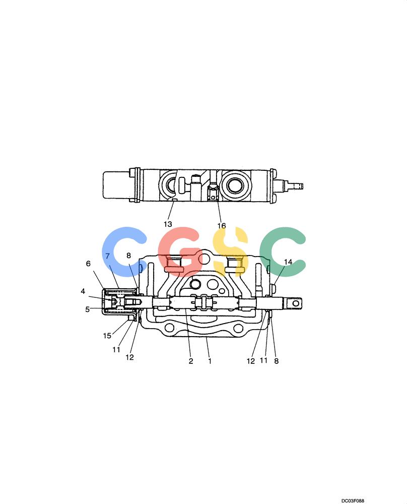 纽荷兰零件查询(E15) - COMPACT CRAWLER EXCAVATOR (N.A.) (1/06-) (08-29[00]) - VALVE ASSY - TRAVEL CONTROL LEFT HAND New Holland Constructuion