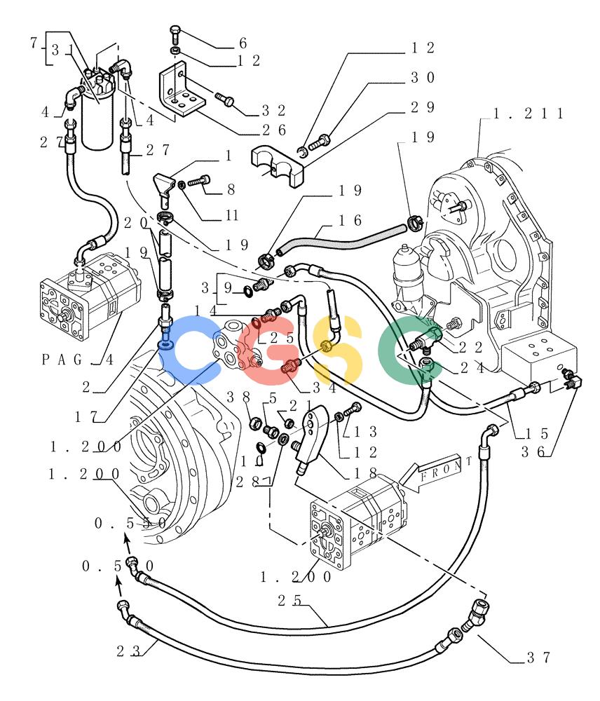 纽荷兰零件查询(DC150PS) - CRAWLER DOZER (1.220[02]) - TRANSMISSION LUBRICATION SYSTEM New Holland Constructuion