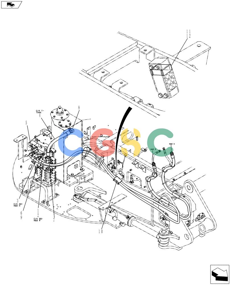 纽荷兰零件查询(E80BMSR) - COMPACT CRAWLER EXCAVATOR ASN LF06-04501 (NBTA18037) (01-021[03]) - HYDRAULIC LINES, UPPER (NIBBLER & BREAKER) New Holland Constructuion