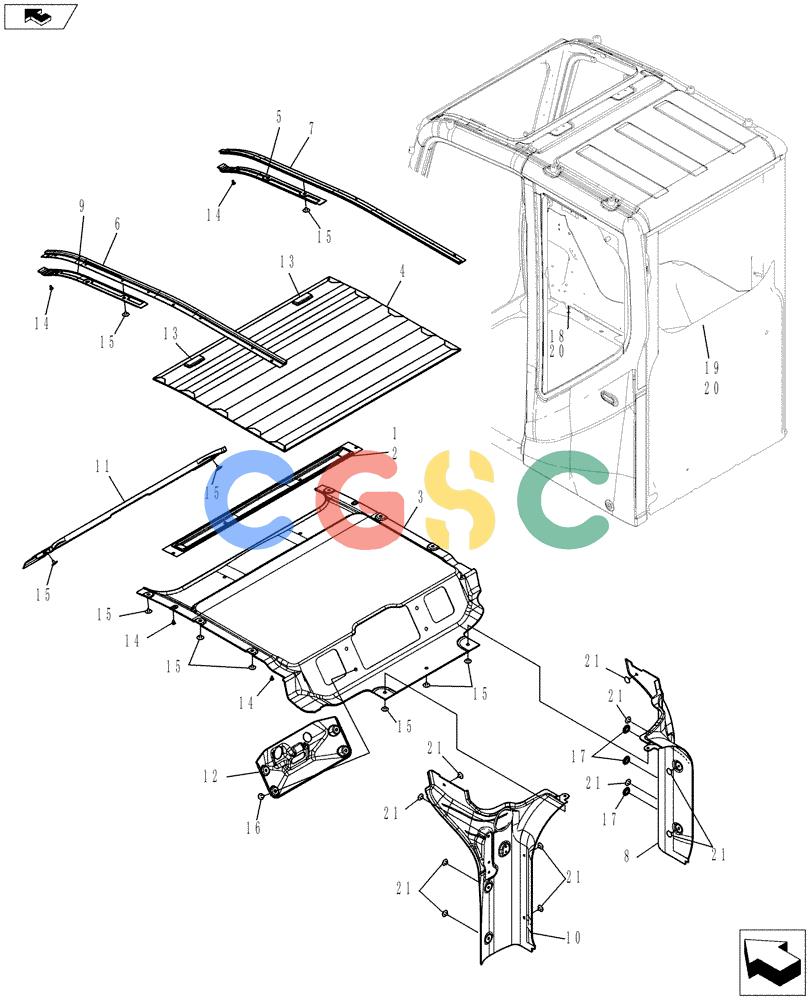 纽荷兰零件查询(E80BMSR) - COMPACT CRAWLER EXCAVATOR ASN LF06-04501 (NBTA18037) (01-062[04]) - CAB INSTALLATION New Holland Constructuion