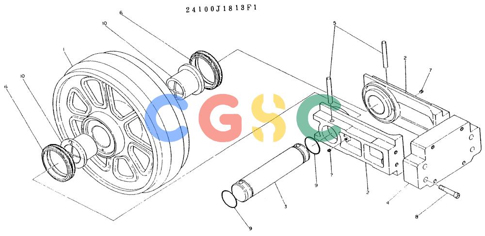 神钢零件查询(K935) - EXCAVATOR BTW L70106 - L70166, LU0067 (1/76-12/03) (08-006) - IDLER ASSY, P/N 24100J1813F1 Kobelco