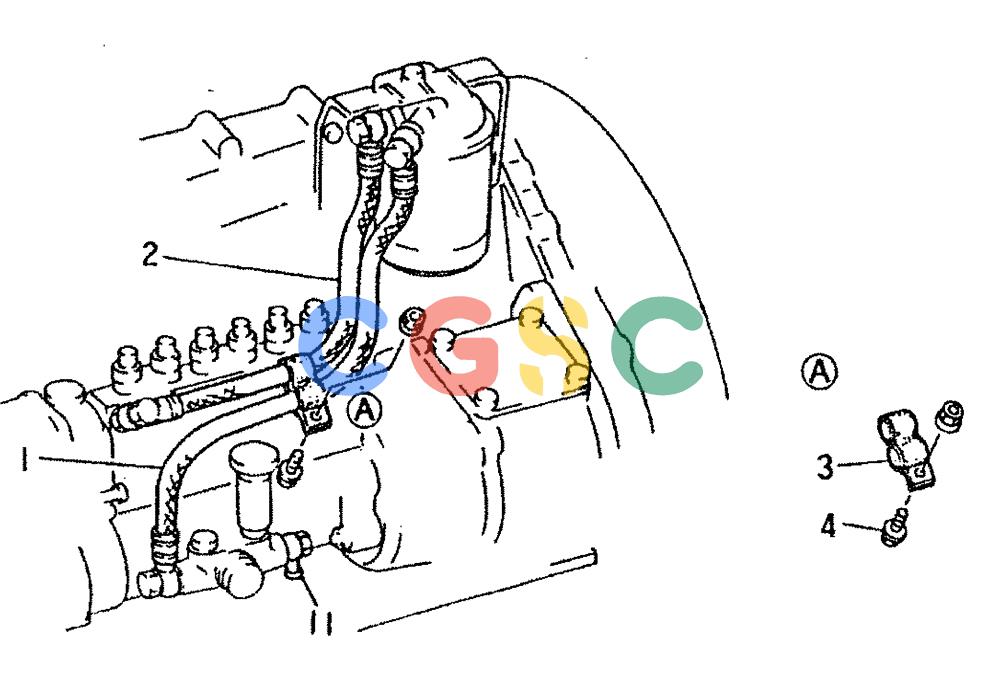 神钢零件查询(6D16-T) - MITSUBISHI DIESEL ENGINE - K909LC & MD240BLC (1/87-12/06) (03-022) - FUEL HOSE Kobelco