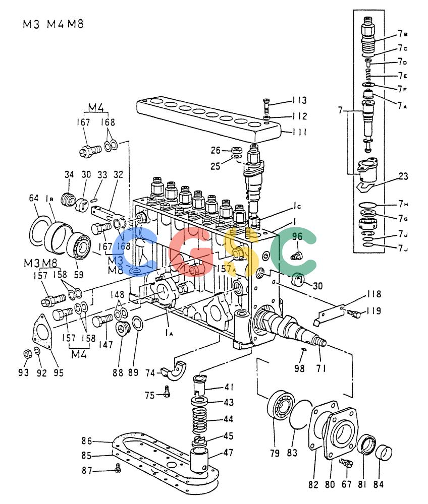神钢零件查询(8DC9-T) - MITSUBISHI DIESEL ENGINE - K914 & K975 (1/79-12/06) (03-004[02]) - INJECTION PUMP (INNER PARTS) Kobelco