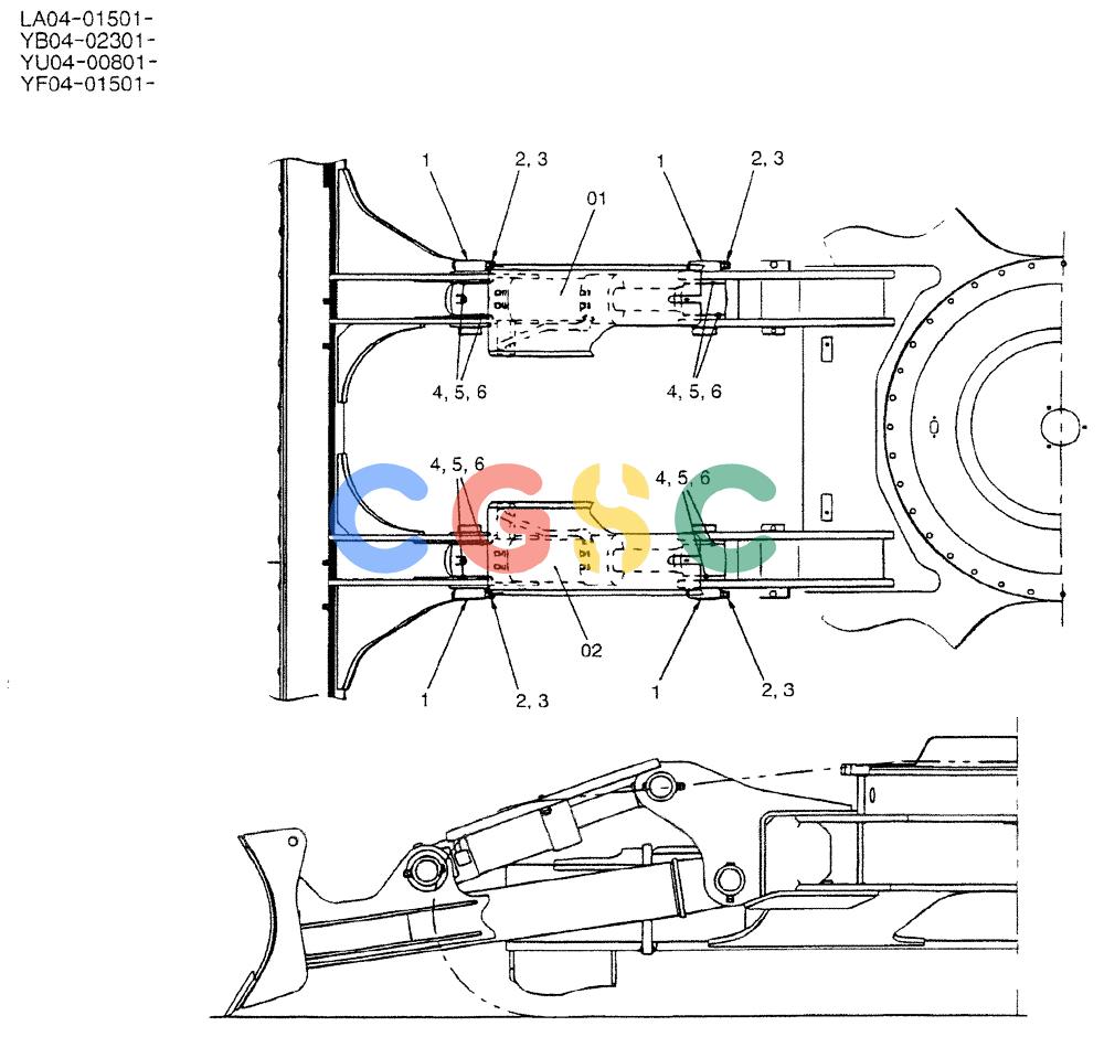 神钢零件查询(DOZER) - ATTACHMENT - SK235SR-1E, SK235SRNLC-1E, & SK235SRNLC-1ES (1/03-12/03) (02-009) - CYLINDER INSTAL Kobelco