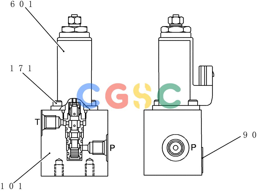 神钢零件查询(200-8) - EXCAVATOR S/N YN11-45001 - (1/06-12/09) (HC860-01-1) - VALVE ASSY SOLENOID Kobelco
