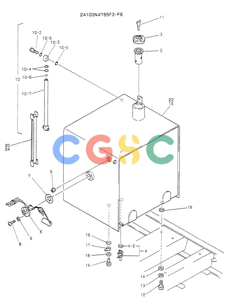 神钢零件查询(K904L) - MARK II EXCAVATOR BTW LX1501 - LX1525 (1/88-12/03) (01-007) - TANK ASSY, FUEL Kobelco